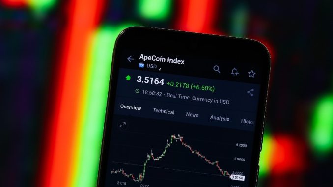 Apes give up as ApeCoin (APE/USD) now stares at a possible drop below $3