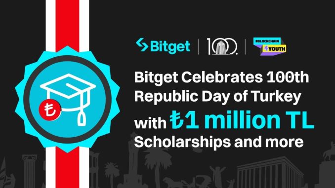 Bitget celebrates the 100th Republic Day of Turkey with ₺1 million TL scholarships and activities