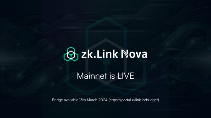 zkLink Nova Launches Mainnet, The First ZK Stack-based Aggregated Layer 3 Rollup Built on zkSync